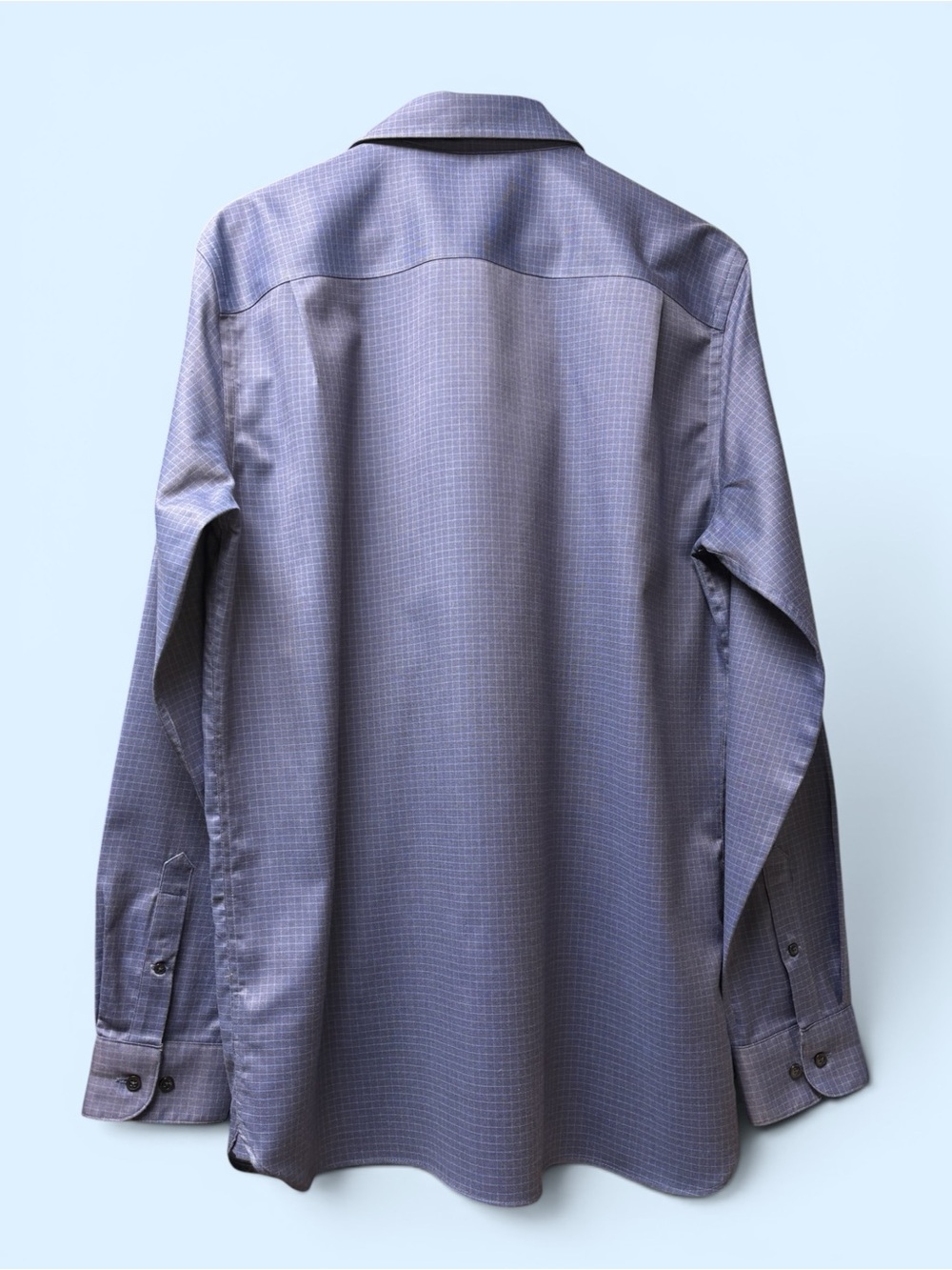 Daniel Hechter Blue Micro-Check Long-Sleeve Dress Shirt - Picture 2 of 4